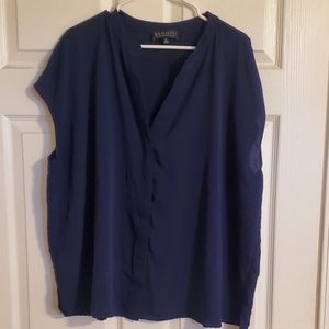 Navy Blue Sleeveless Blouse